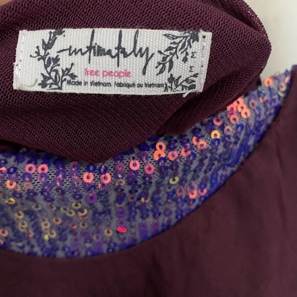 Free People Plum Sequin Bandeau Turn It On Cami - Picture 3 of 9